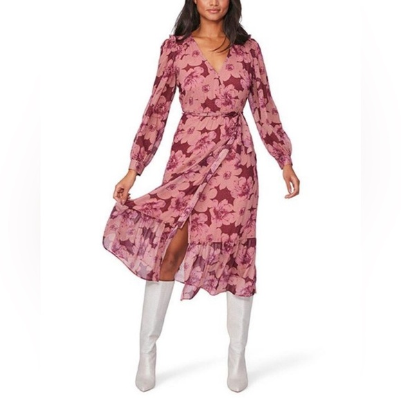 NWT PAIGE Aloe Dress in Muted Mauve Multi size XS - Picture 1 of 11